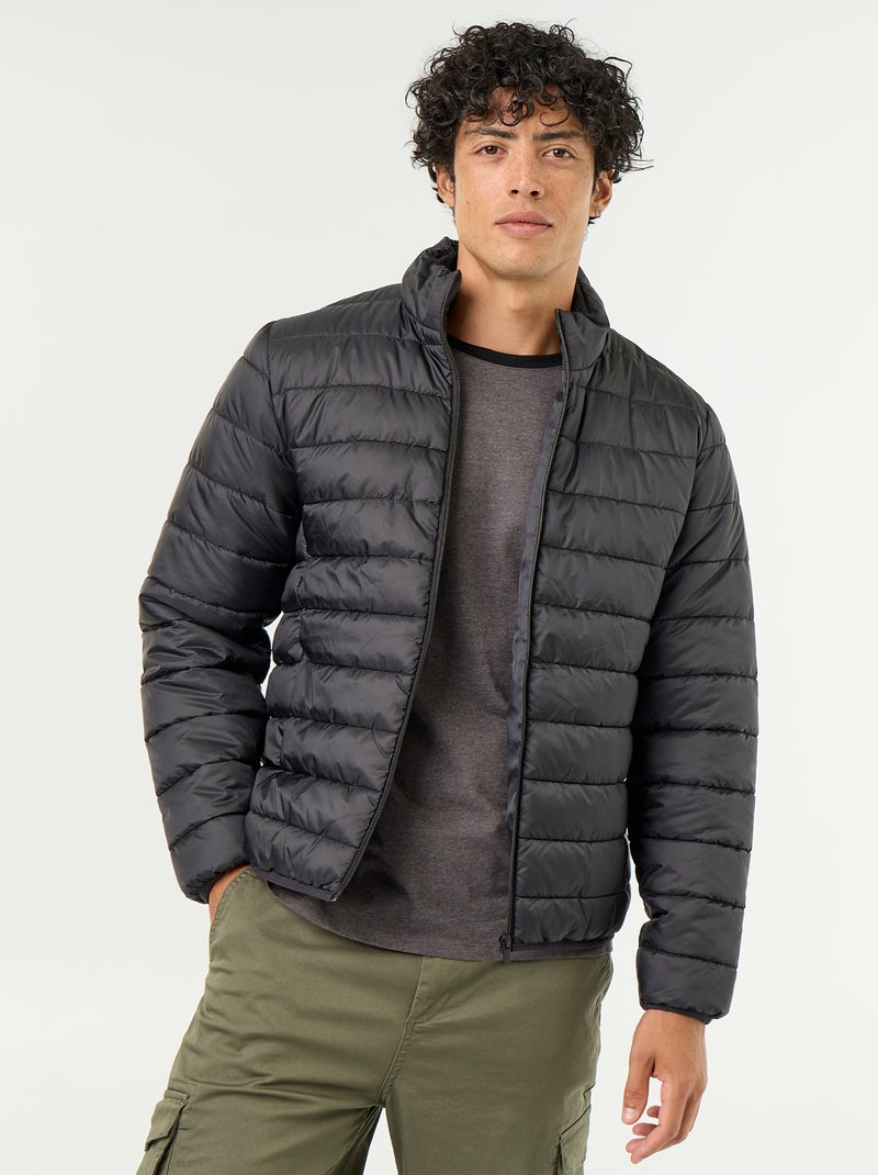 Lightweight puffer jacket with zip opening Black - Kiabi