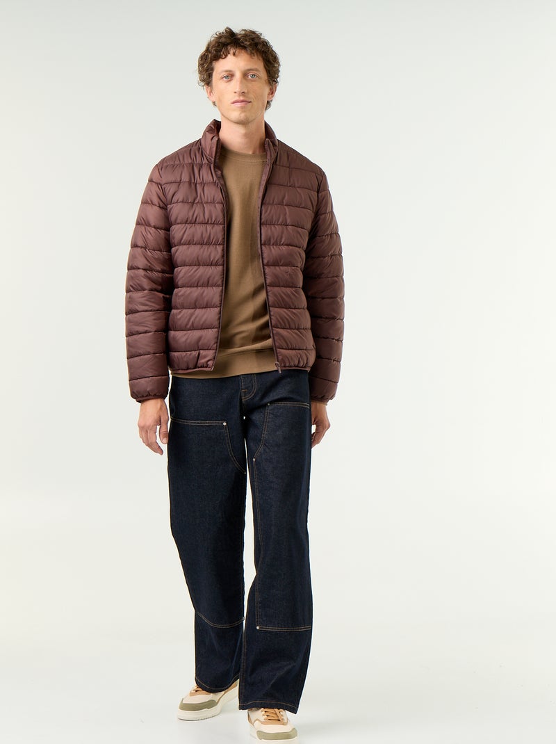 Lightweight puffer jacket with zip opening Brown - Kiabi