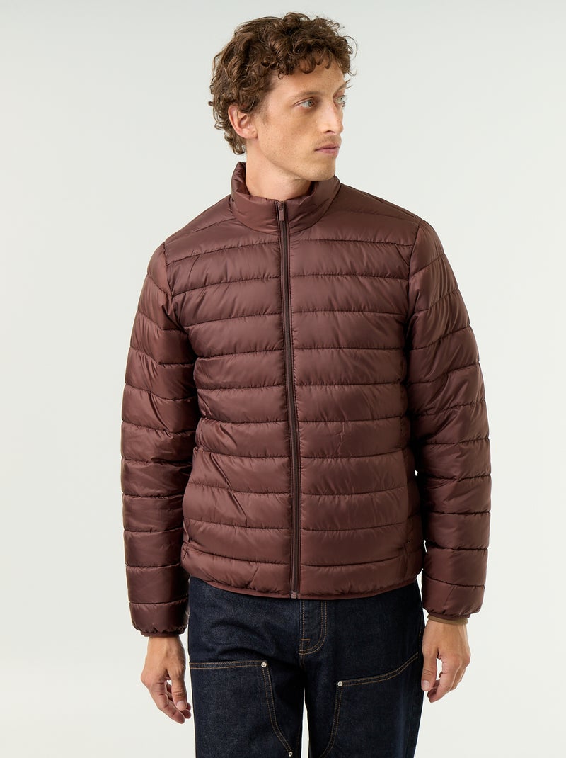 Lightweight puffer jacket with zip opening Brown - Kiabi
