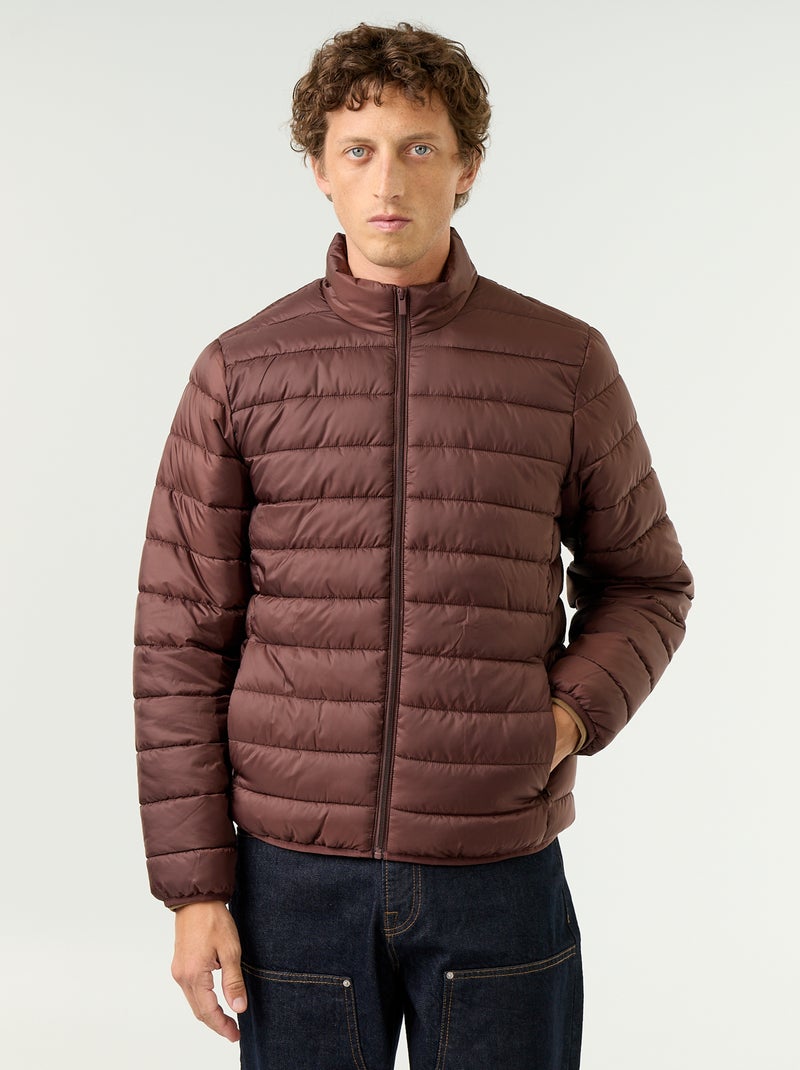 Lightweight puffer jacket with zip opening Brown - Kiabi