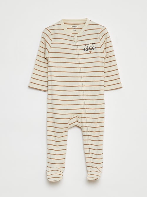 Lightweight ribbed sleepsuit - Kiabi