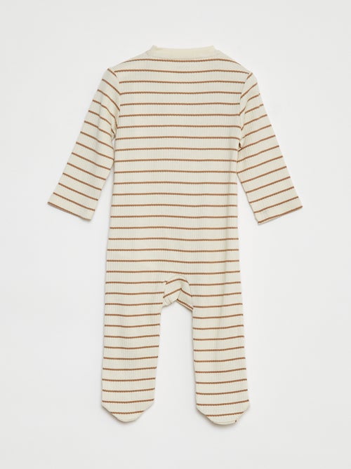 Lightweight ribbed sleepsuit - Kiabi