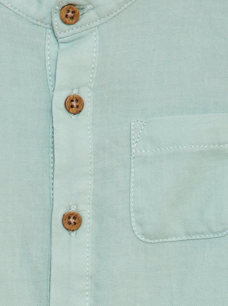 Lightweight shirt with mandarin collar blue - Kiabi