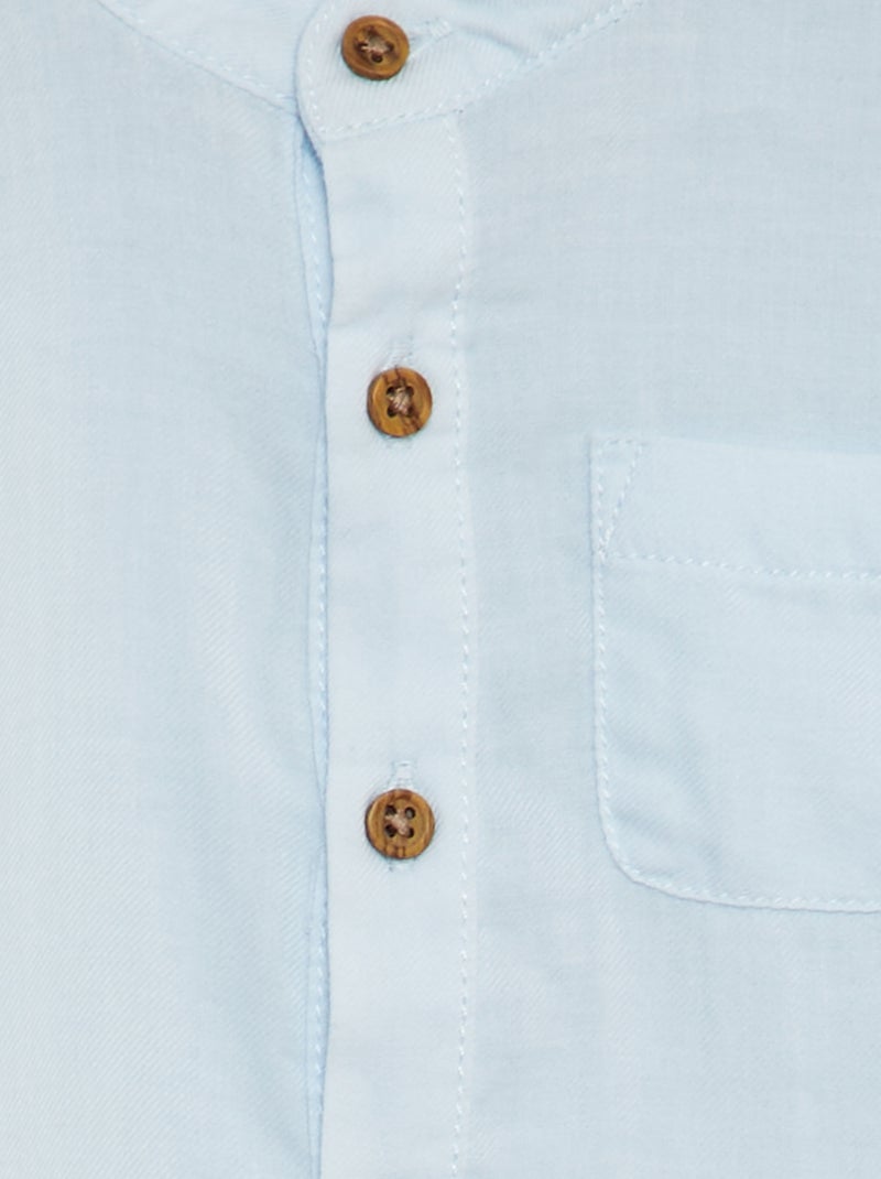 Lightweight shirt with mandarin collar BLUE - Kiabi