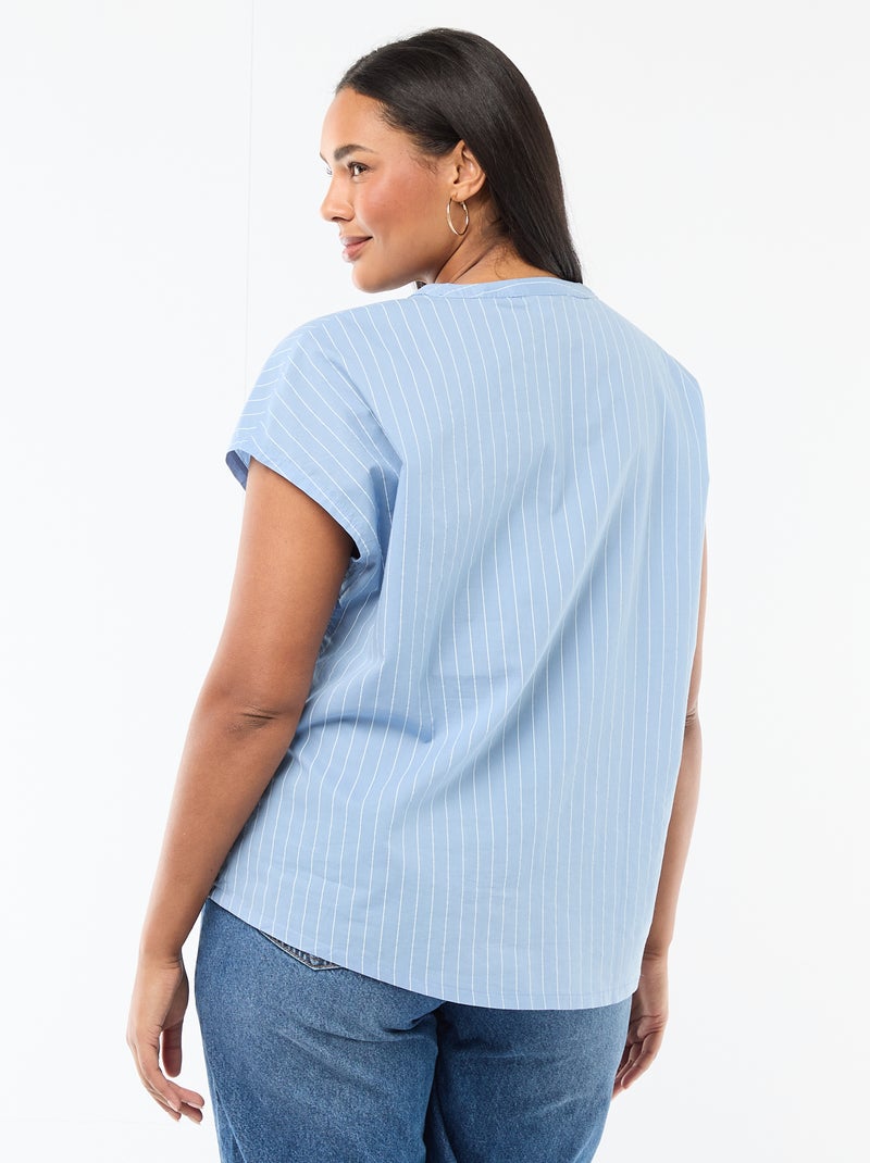 Lightweight Short-Sleeve Blouse Blue - Kiabi