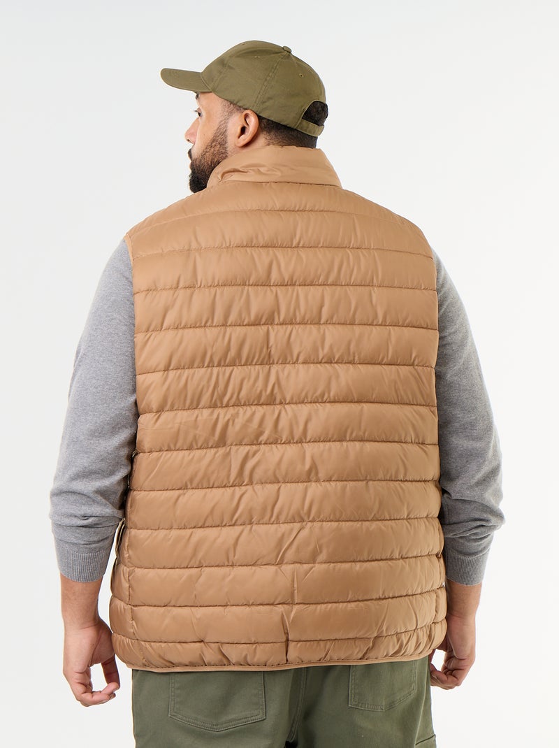 Lightweight sleeveless puffer jacket Beige - Kiabi
