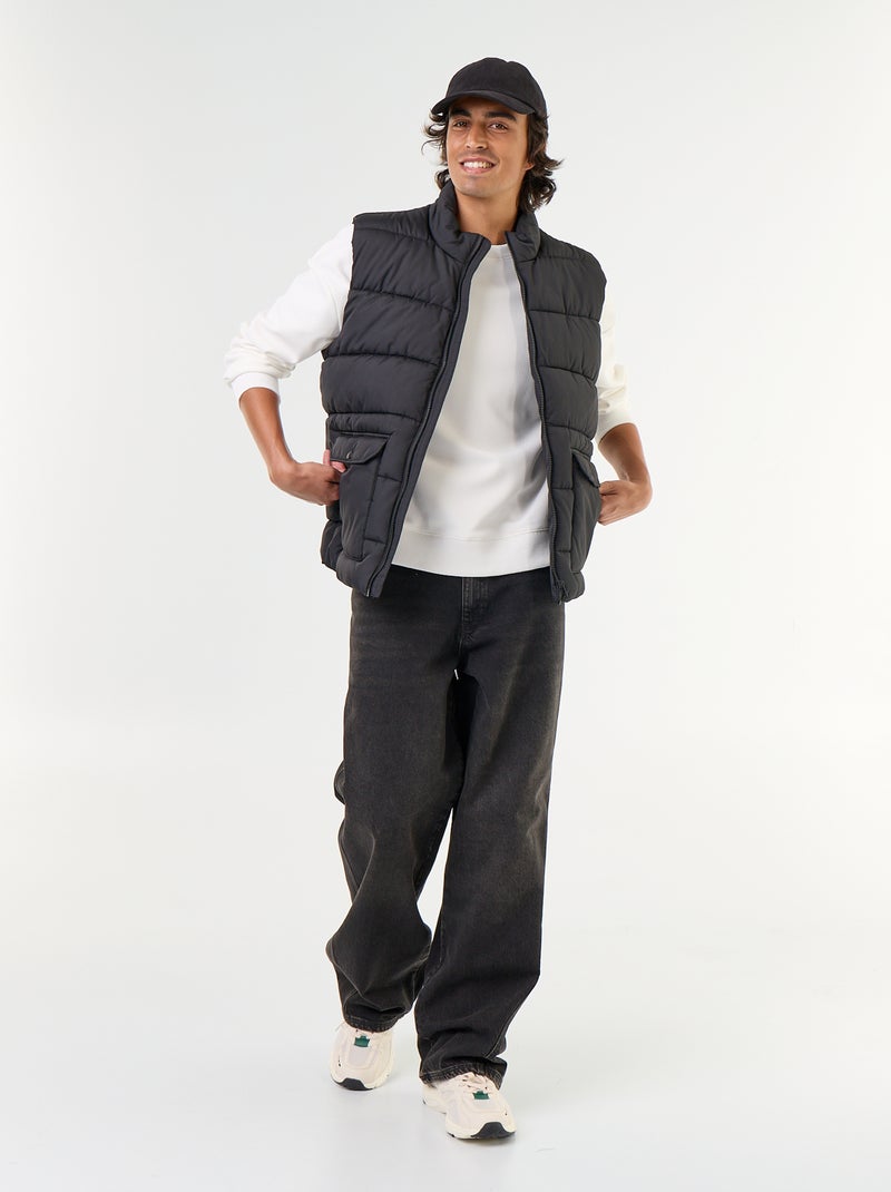 Lightweight sleeveless puffer jacket Black - Kiabi