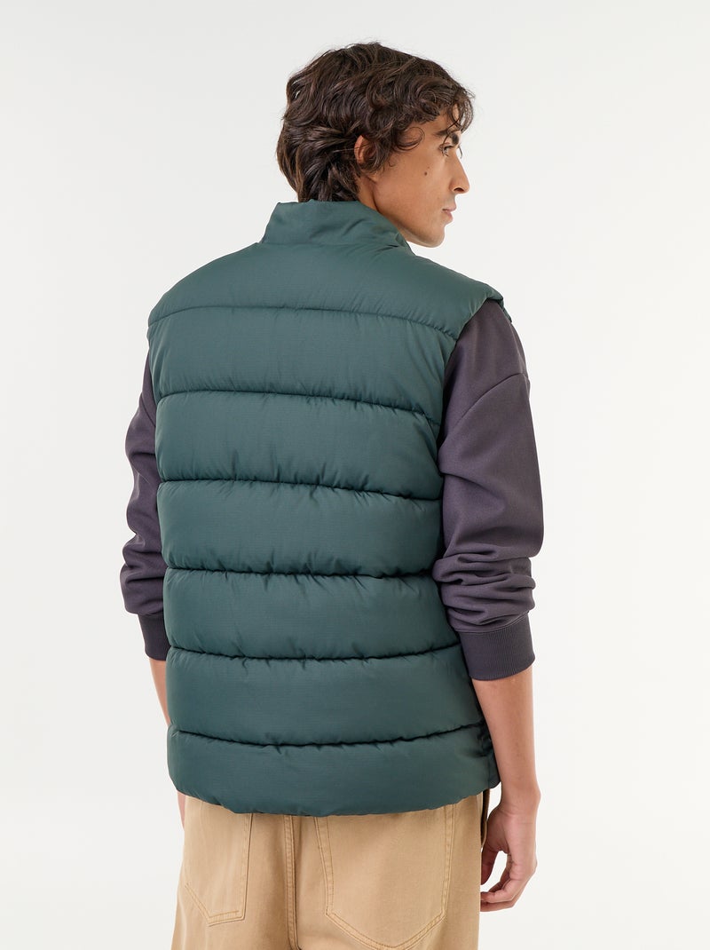 Lightweight sleeveless puffer jacket Green - Kiabi