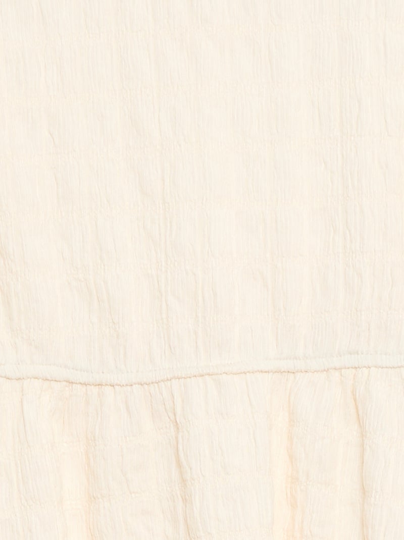 Lightweight Solid Dress with Short Sleeves Beige - Kiabi