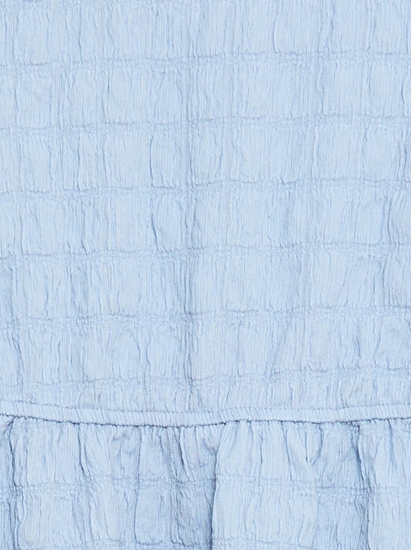 Lightweight Solid Dress with Short Sleeves Blue - Kiabi