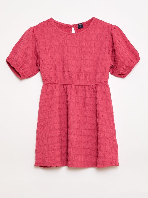 Lightweight Solid Dress with Short Sleeves - Kiabi Lightweight Solid Dress with Short Sleeves - Kiabi