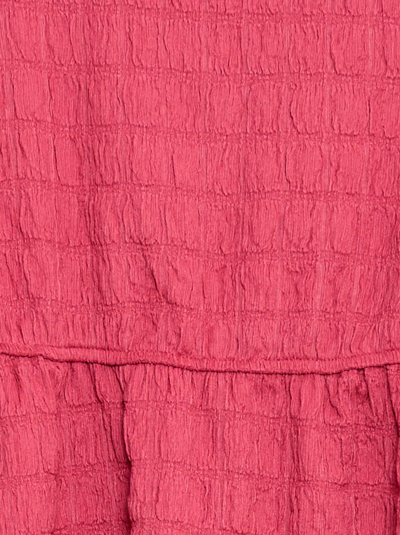 Lightweight Solid Dress with Short Sleeves Pink - Kiabi
