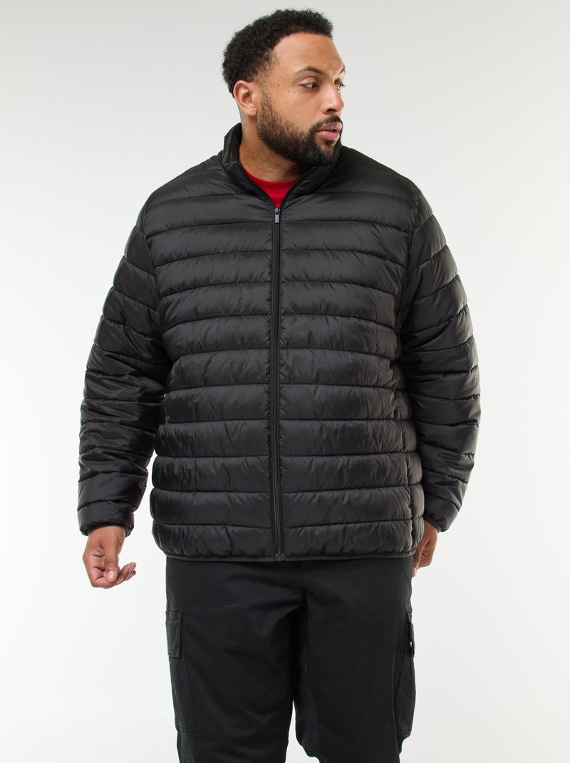 Lightweight Solid Puffer Jacket with Long Sleeves and Stand-Up Collar Black - Kiabi