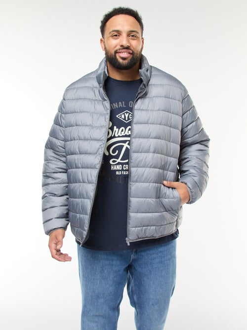 Lightweight Solid Puffer Jacket with Long Sleeves and Stand-Up Collar - Kiabi