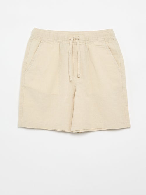 Lightweight Striped Linen Blend Shorts - Kiabi