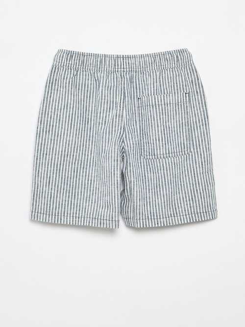 Lightweight Striped Linen Blend Shorts - Kiabi