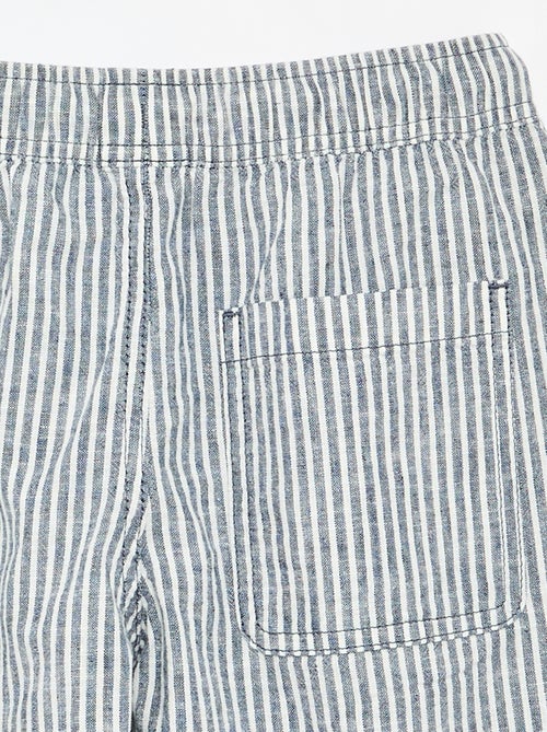 Lightweight Striped Linen Blend Shorts - Kiabi