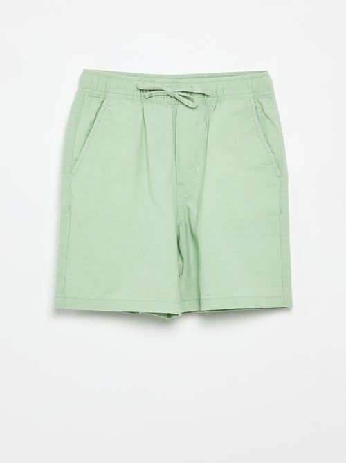 Lightweight Striped Linen Blend Shorts - Kiabi