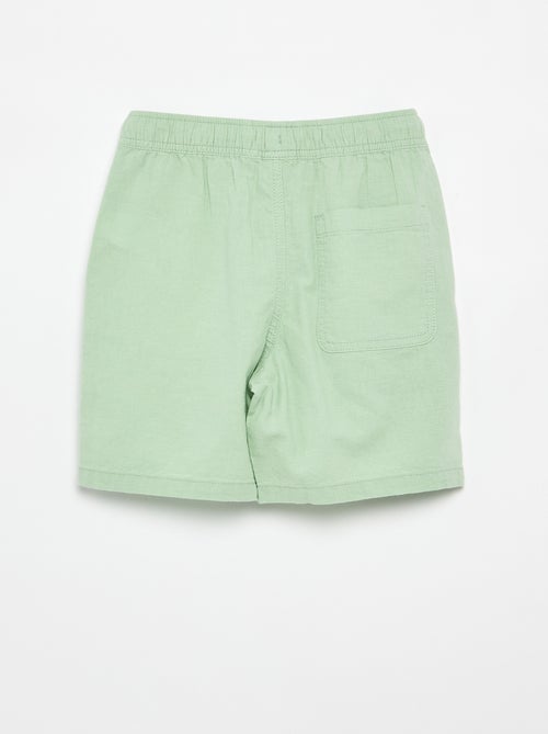 Lightweight Striped Linen Blend Shorts - Kiabi