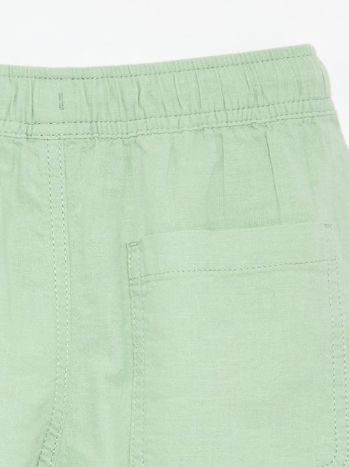 Lightweight Striped Linen Blend Shorts - Kiabi