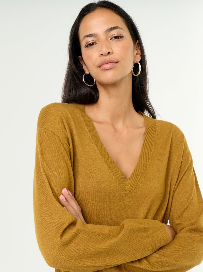 Lightweight V-neck Sweater Red - Kiabi