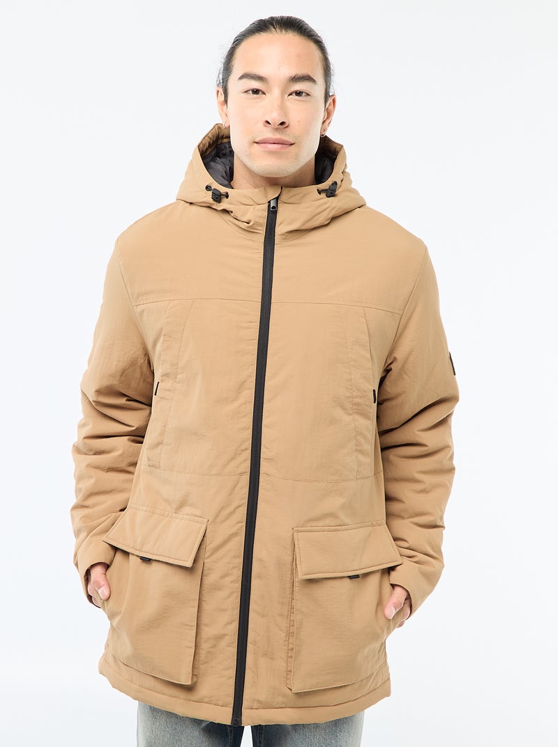 Lightweight Water-Repellent Hooded Parka Beige - Kiabi