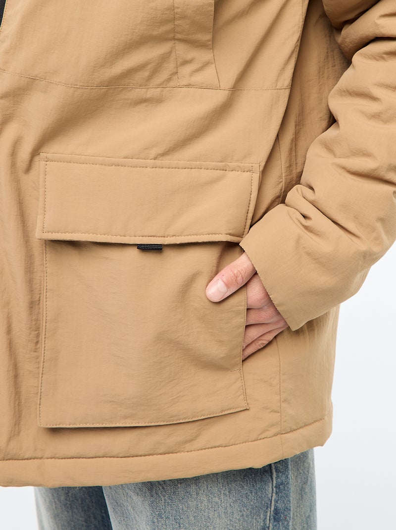 Lightweight Water-Repellent Hooded Parka Beige - Kiabi