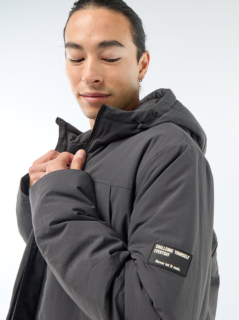 Lightweight Water-Repellent Hooded Parka Black - Kiabi