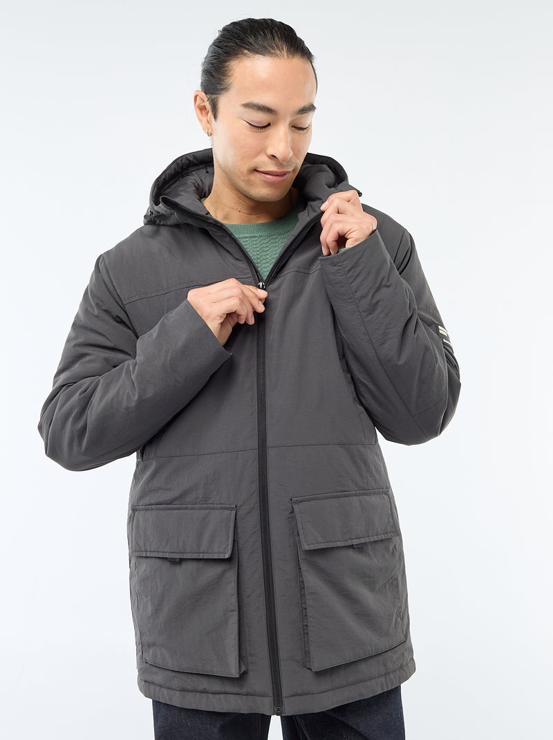 Lightweight Water-Repellent Hooded Parka Black - Kiabi