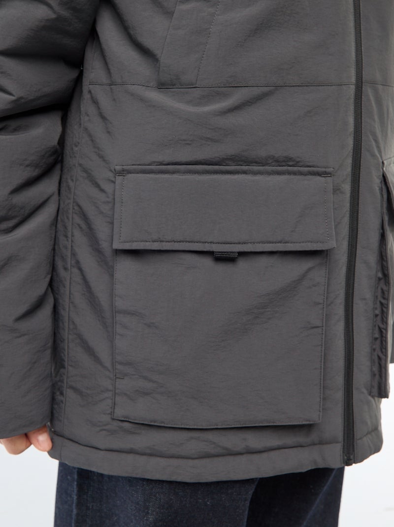Lightweight Water-Repellent Hooded Parka Black - Kiabi