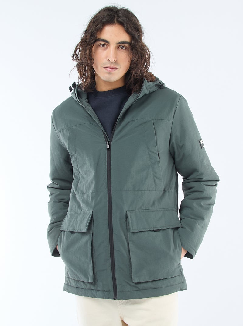 Lightweight water-repellent hooded parka Green - Kiabi