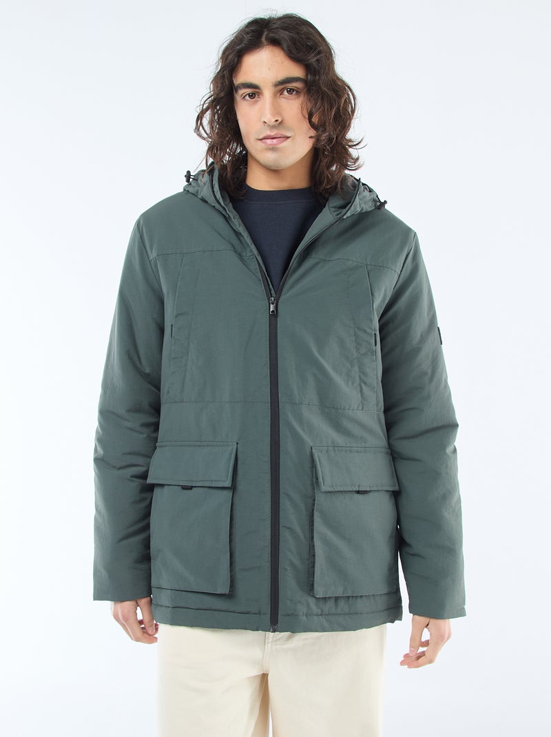 Lightweight water-repellent hooded parka Green - Kiabi