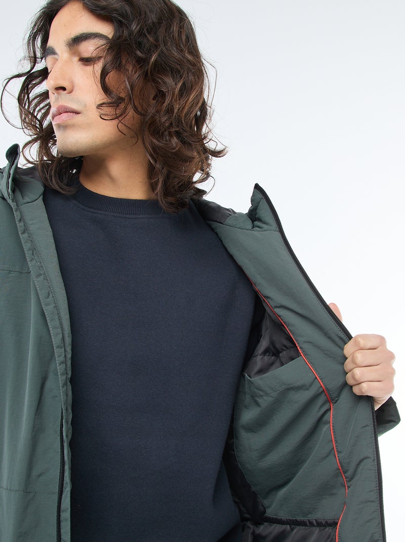 Lightweight water-repellent hooded parka Green - Kiabi