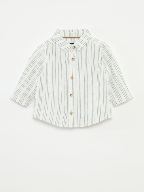 Linen and Cotton Striped Shirt - Kiabi
