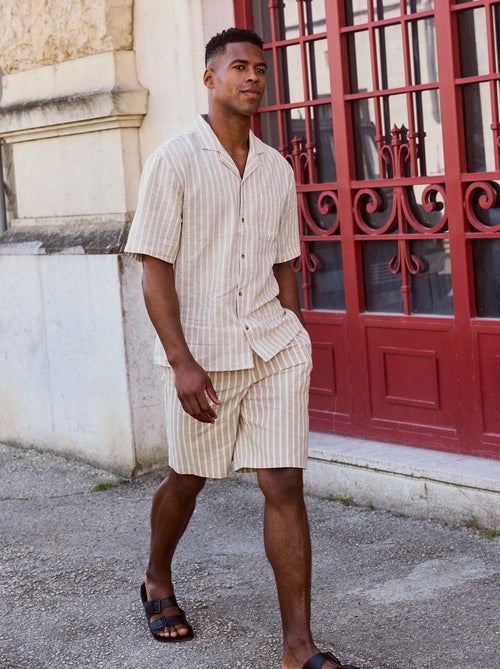 Linen blend Bermuda shorts - Kiabi