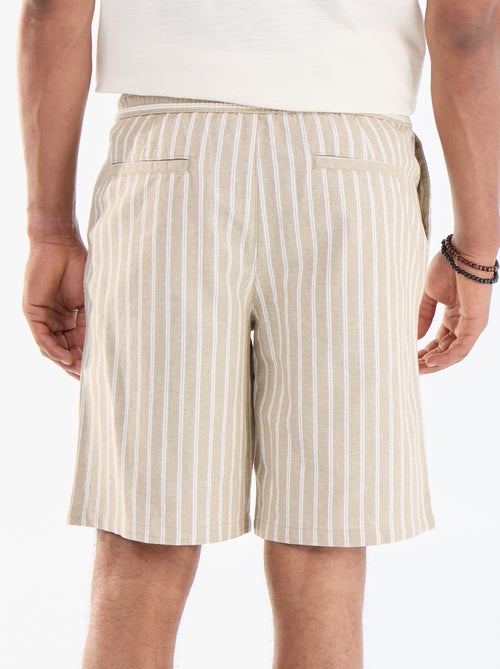 Linen blend Bermuda shorts - Kiabi