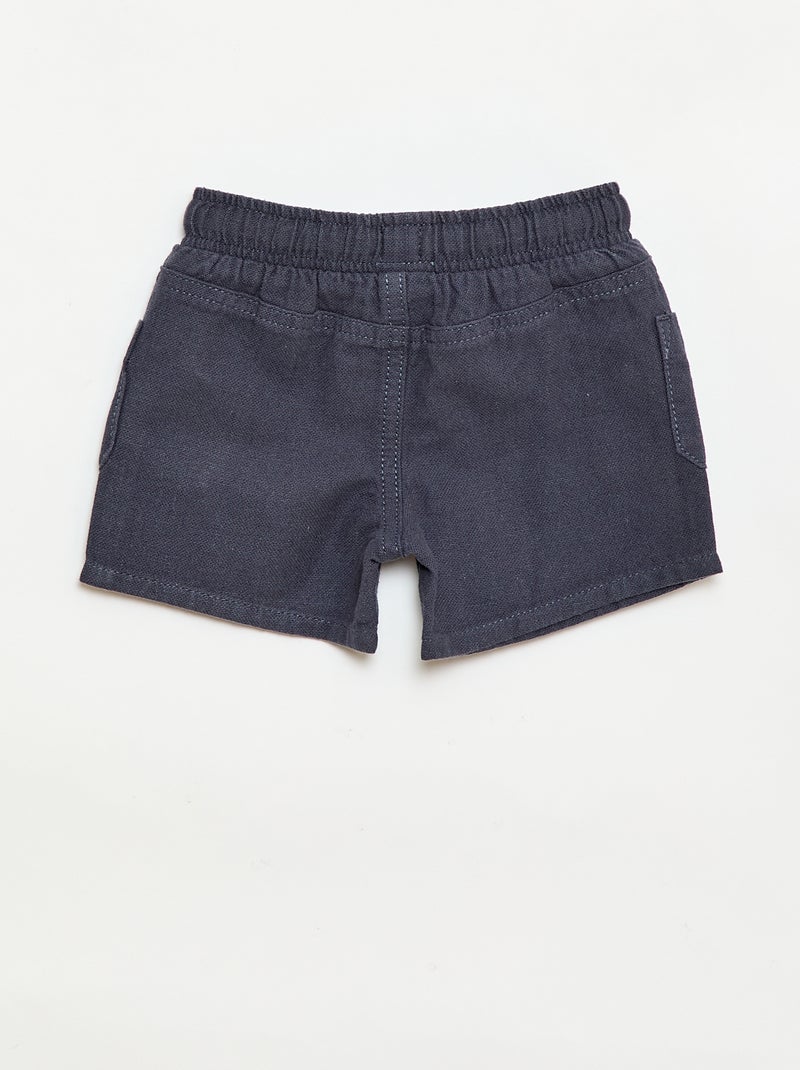 Linen Blend Bermuda Shorts Blue - Kiabi