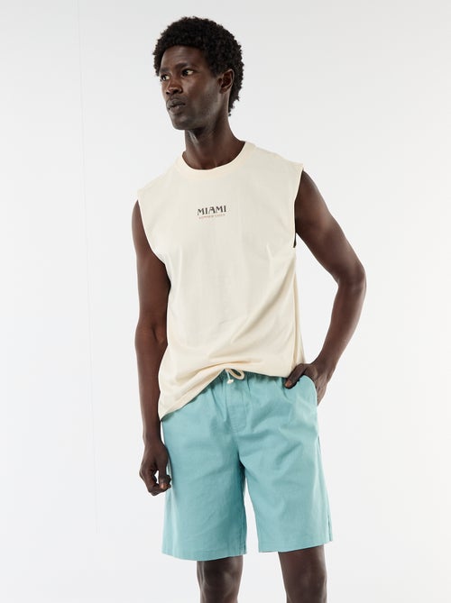 Linen-blend Bermuda Shorts - Kiabi