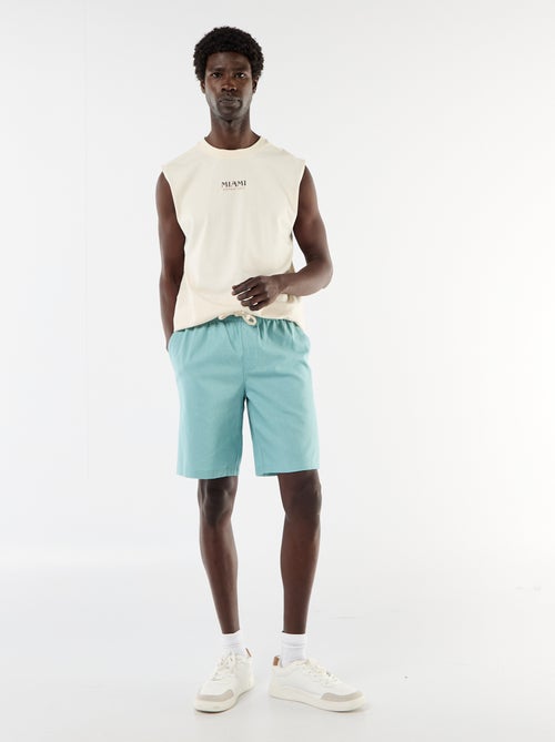 Linen-blend Bermuda Shorts - Kiabi