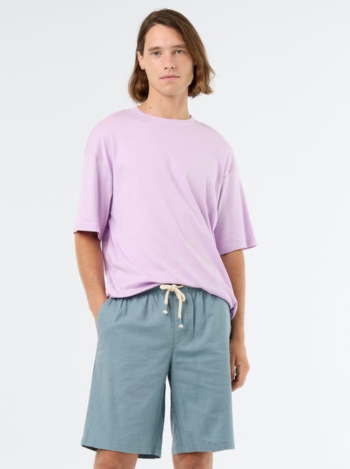 Linen blend Bermuda shorts - Kiabi