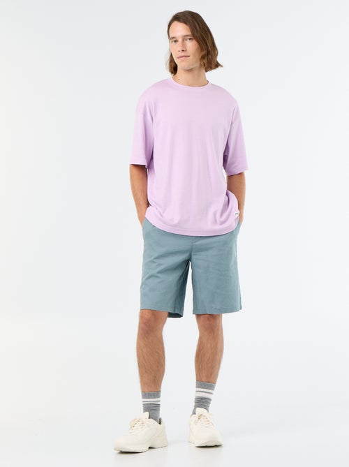 Linen blend Bermuda shorts - Kiabi