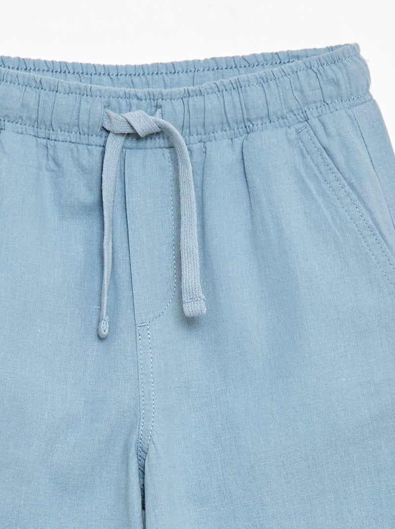 Linen Blend Jogpants Blue - Kiabi