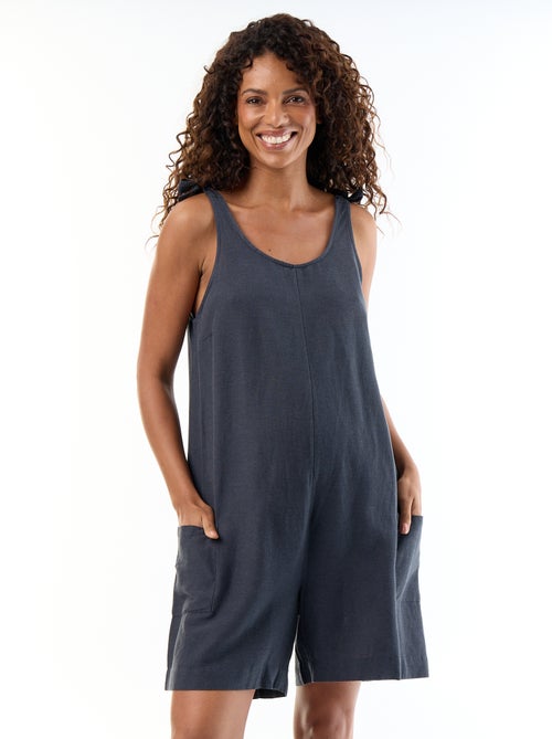 Linen blend maternity romper - Kiabi Linen blend maternity romper - Kiabi