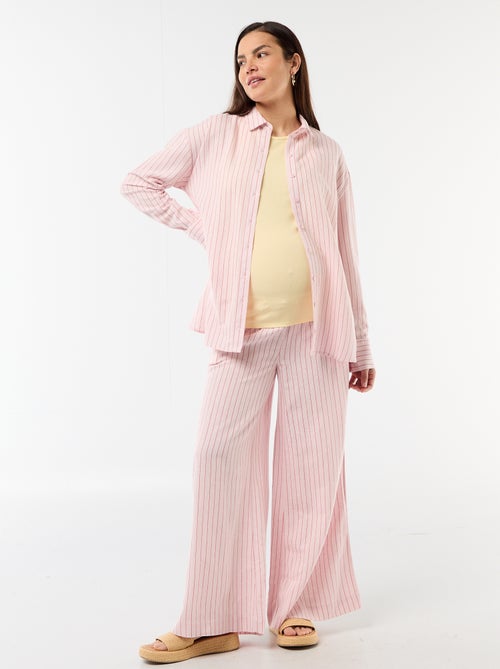 Linen blend maternity shirt - Kiabi