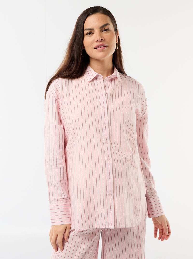Linen blend maternity shirt Pink - Kiabi