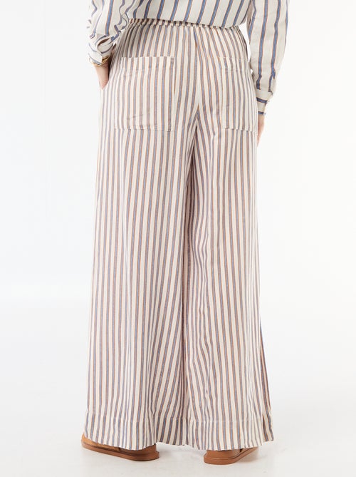 Linen Blend Palazzo Trousers - Kiabi