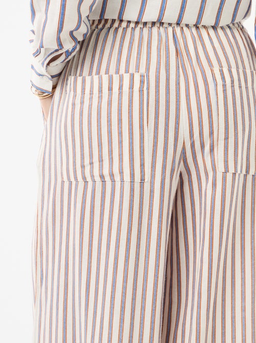 Linen Blend Palazzo Trousers - Kiabi