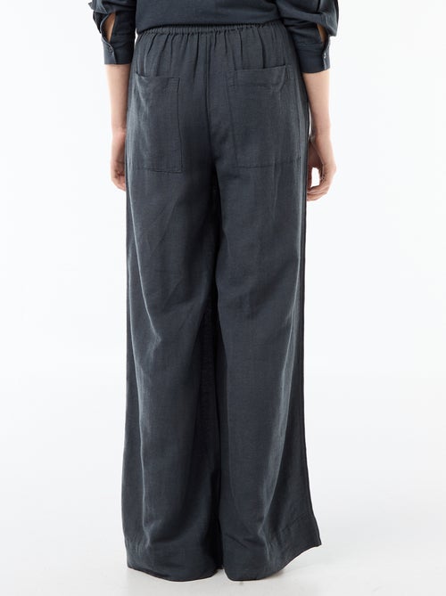 Linen Blend Palazzo Trousers - Kiabi