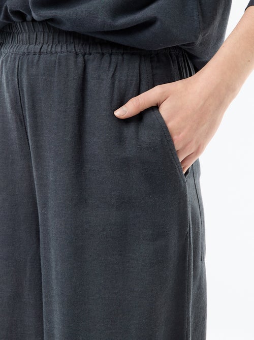 Linen Blend Palazzo Trousers - Kiabi