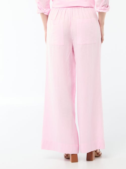Linen Blend Palazzo Trousers - Kiabi